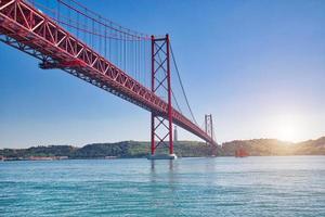 Lisbon, Portugal, 25 of April bridge over Tagus River