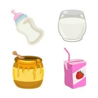 vector emoji leche cartón de leche miel