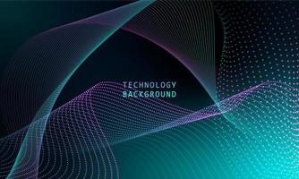 abstract wave technology background with blue light smooth and flow. vector