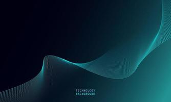 abstract wave technology background with blue light smooth and flow. vector