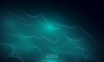 abstract wave technology background with blue light smooth and flow. vector