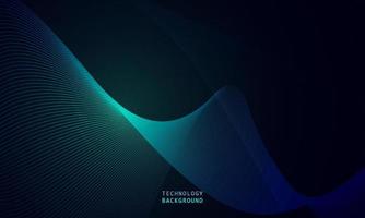 abstract wave technology background with blue light smooth and flow. vector