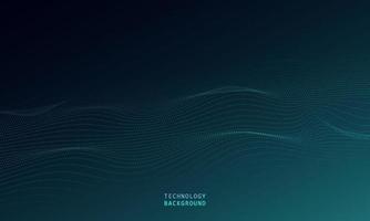 abstract wave technology background with blue light smooth and flow. vector