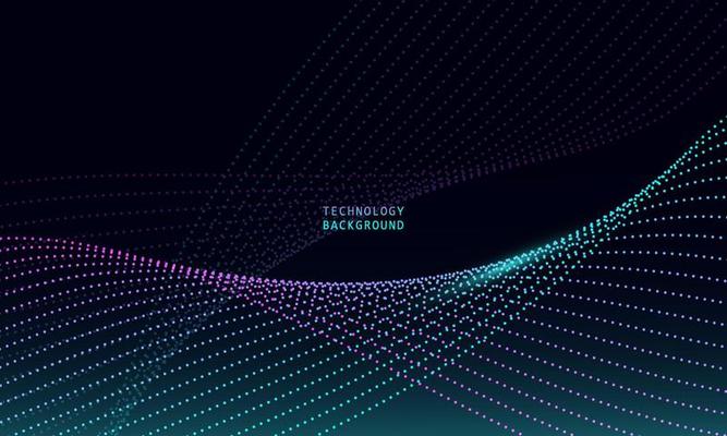 abstract wave technology background with blue light smooth and flow.