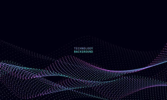 abstract wave technology background with blue light smooth and flow.