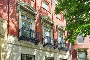 Boston typical houses in historic center near Back Bay photo