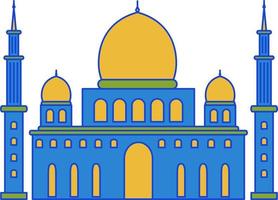 Filled line mosque vector