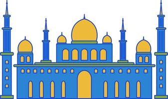 Filled line mosque vector