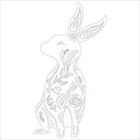 Bunny in White and Black style. Easter vector