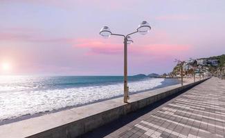 Famous Mazatlan sea promenade, El Malecon, with ocean lookouts, tourist beaches and scenic landscapes. It connects Old Mazatlan with Hotel Zone Zona Hotelera photo