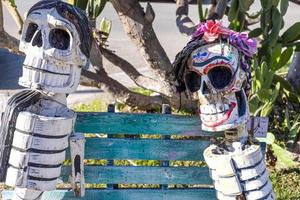 Colorful old city streets in historic city center of Tulum, a popular Mexican tourism travel destination of Mayan Riviera and Quintana Roo photo