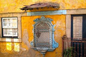 Beautiful and colorful Porto Streets near Rio Douro in historic center photo