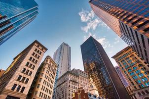 Boston downtown financial district and city skyline photo