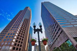 Boston downtown streets at sunset photo