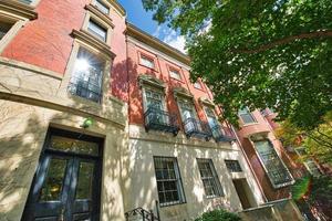 Boston typical houses in historic center near Boston Back Bay district photo