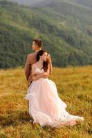 bride and groom. Photo shoot in the mountains.