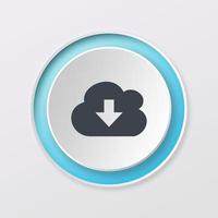 play button white color cloud download digital design logo icon