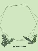 simple background hexagon with cut leaf vector