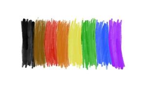 dibujando líneas en los colores del arco iris, concepto para la celebración de las comunidades lgbtqai en el mes del orgullo o en junio en todo el mundo. foto