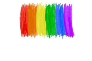 dibujando líneas en los colores del arco iris, concepto para la celebración de las comunidades lgbtqai en el mes del orgullo o en junio en todo el mundo. foto