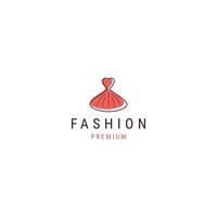 vector plano de plantilla de diseño de icono de logotipo de vestido de moda femenina