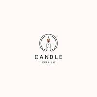 Candle logo icon design template flat vector