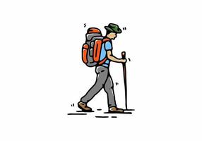 Hand drawing style of mountaineer vector