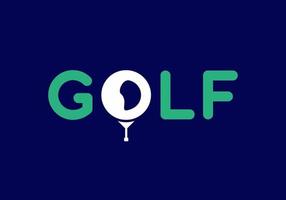 Green white of golf text vector