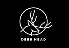 White black color of deer head line art vector