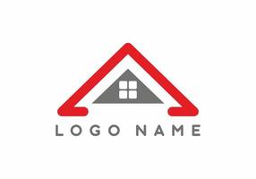 Grey red roof for real estate logo vector