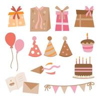 Birthday element collection illustration vector flat concept