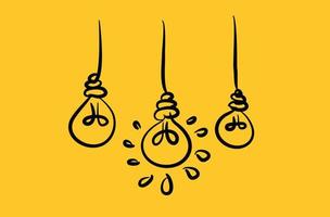 Light bulb , line drawing style,vector design vector