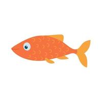 Cute cartoon fish. Colorful sea and ocean animal. Isolated vector illustration.