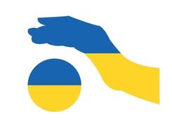 Hand And Ukraine Emblem Flag National Europe Map Symbol Abstract Vector illustration Design