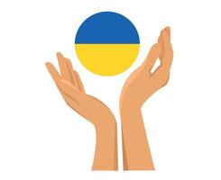 símbolo del emblema de la bandera de ucrania con diseño de ilustración vectorial abstracto de mano