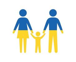 ucrania bandera nacional de europa emblema de la familia símbolo abstracto diseño de ilustración vectorial