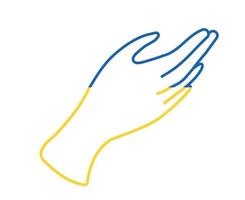 Ukraine Flag Hand Emblem National Europe Abstract Symbol Vector illustration Design