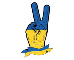 Ukraine Flag Emblem Symbol Hand Peace National Europe Abstract Vector Illustration Design