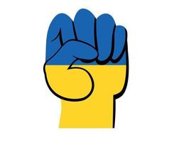 Ukraine Hand No Surrender Flag Emblem Symbol National Europe Abstract Vector Design