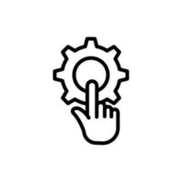Touch icon with gear. hand. suitable for setting symbol. line icon style. simple design editable. Design template vector