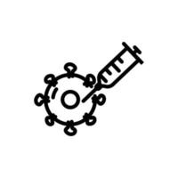 icono de virus con jeringa. adecuado para el símbolo de la vacuna. estilo de icono de línea. diseño simple editable. vector de plantilla de diseño