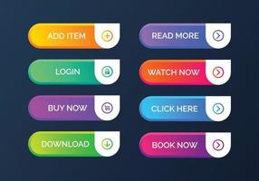 Modern Rounded Web Interface Buttons Set vector