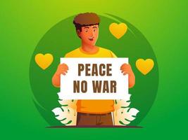 la gente da mensajes de paz no de guerra vector