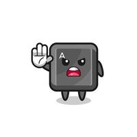 keyboard button character doing stop gesture vector