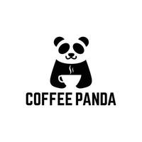 ilustración de vector de logotipo de panda de café