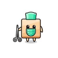 surgeon pizza box mascot character vector