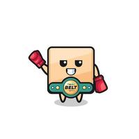 pizza box boxer mascot character vector
