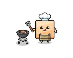 pizza box barbeque chef with a grill vector