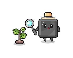 cute keyboard button herbalist researching a plants vector