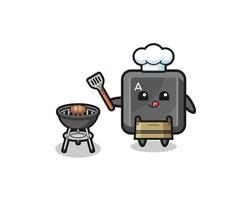 keyboard button barbeque chef with a grill vector